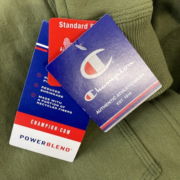 Champion Men's Rugby Collared Reverse Weave Sweatshirt Size Large Olive NWT - Picture 11 of 12